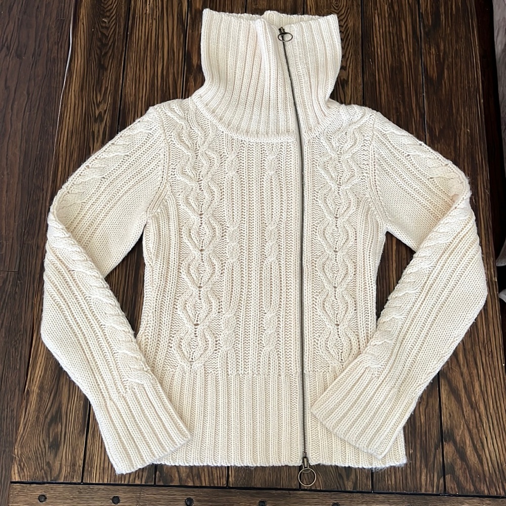 VGUC Jessica zip up cream cardigan